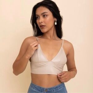Faux Leather Longline Bralette